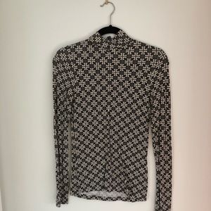 Tory Burch Printed Turtleneck in Gray - Size XS